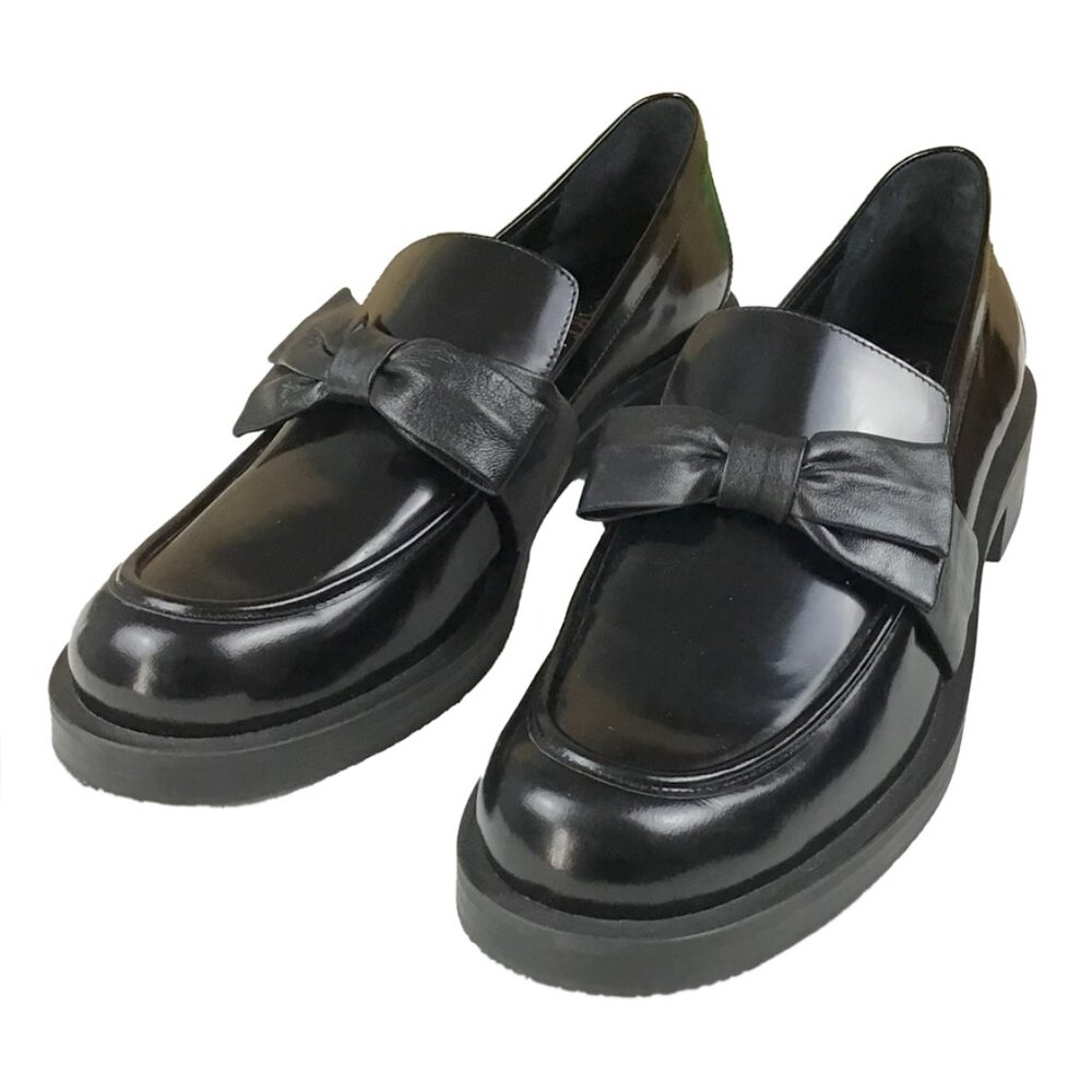 Stuart Weitzman Sofia Bold Leather Bow Loafers Nw… - image 7